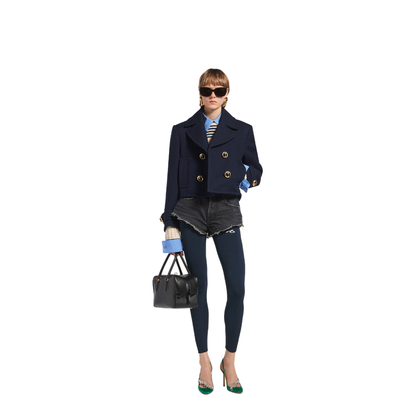MAYFEYR - Balenciaga - Cropped Peacoat In Textured Wool - A002D7TUU16