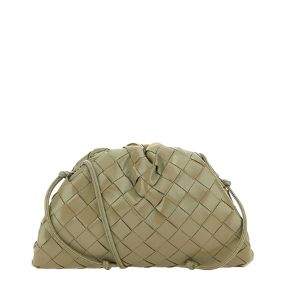 Intrecciato Mini Leather Clutch Bags - Green