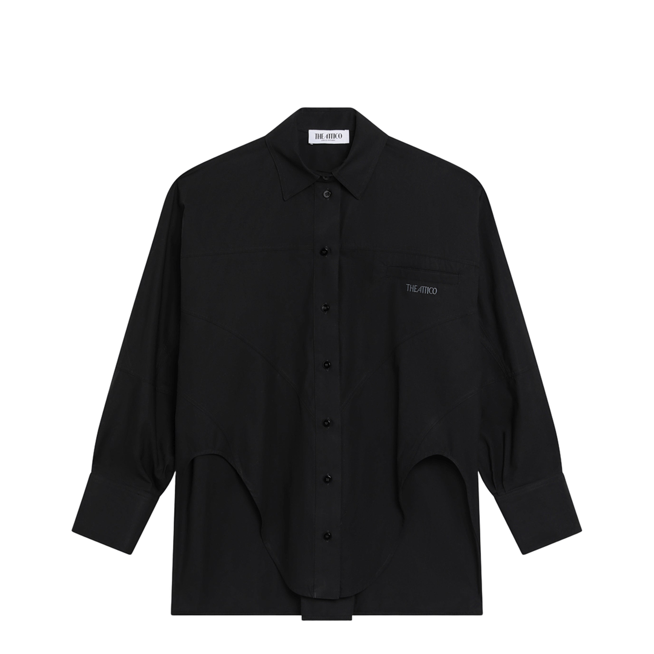 MAYFEYR - The Attico - Black Cotton Shirt With Logo - 261WCH00049CCC052AA100