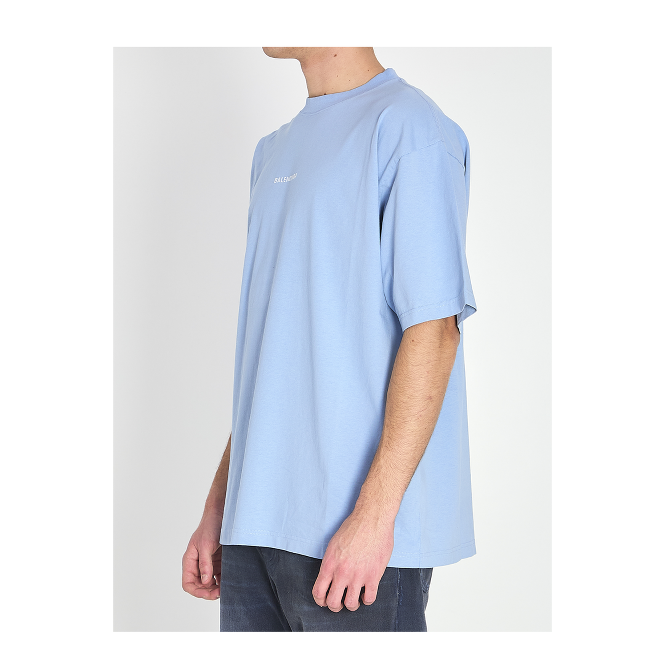 Back T-shirt Medium Fit in Light Blue/white