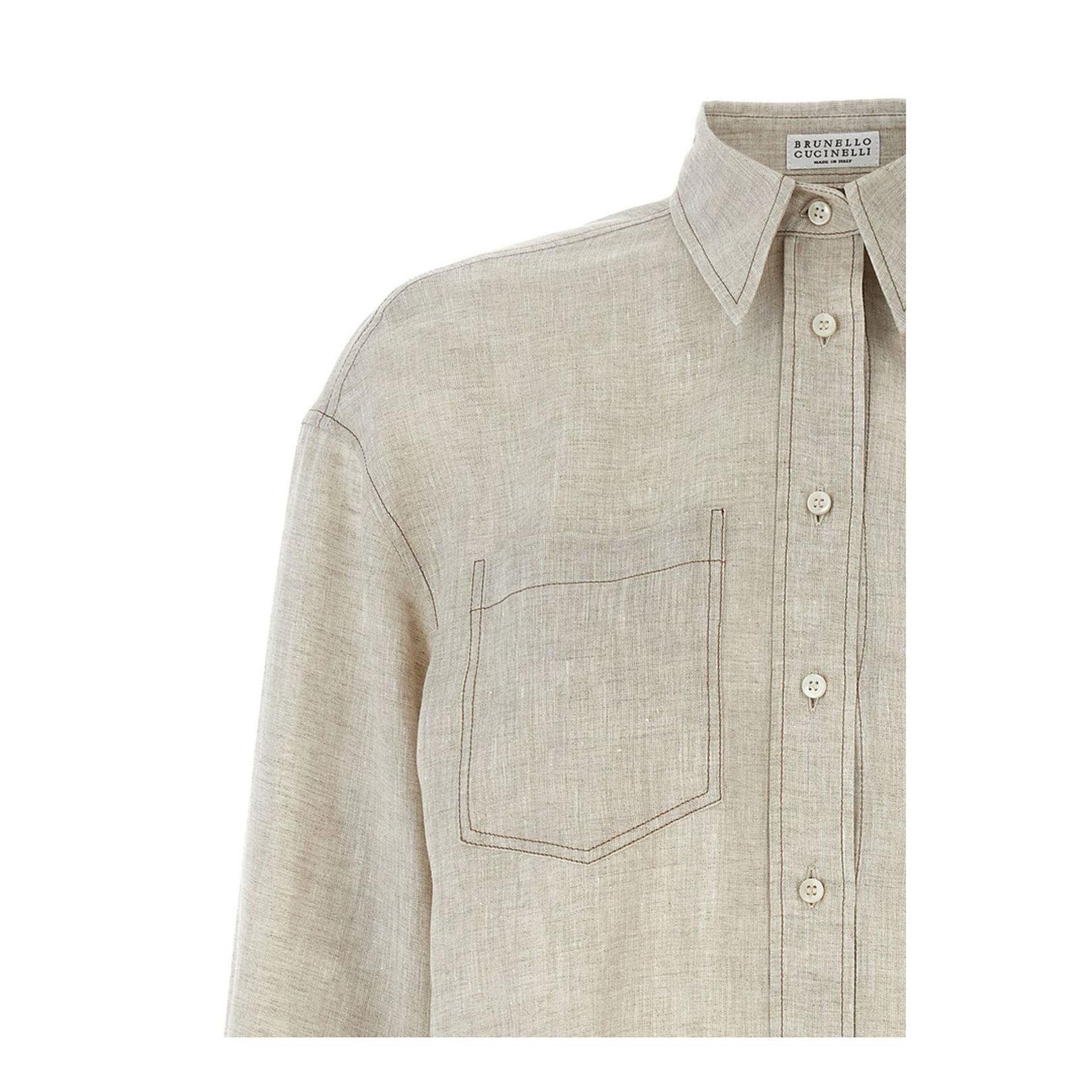 Linen Shirt with Shiny Cuffs