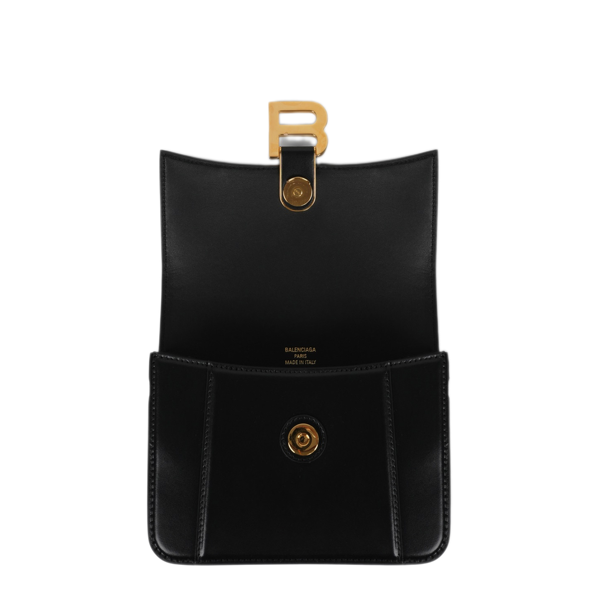 Hourglass Small Flap Bag in Black