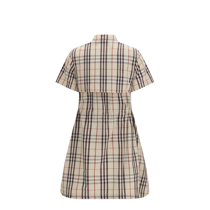 Beige Check Dress