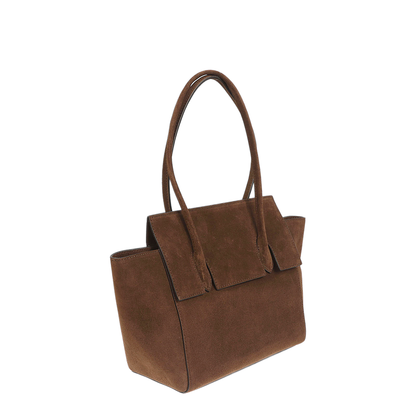 MAYFEYR - ROUNN - Felice Flap Leather Tote Bag - FELICEFLAP26CHOCOLATE