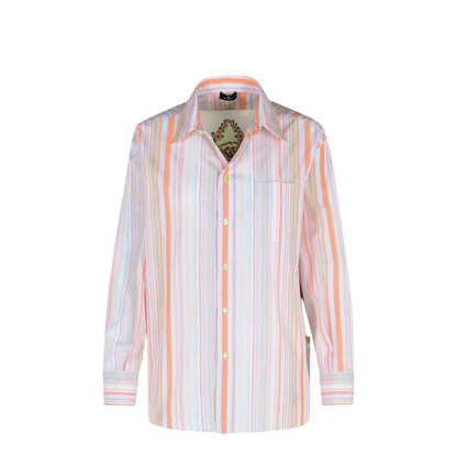Cotton Silk Striped Shirt