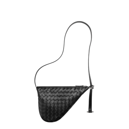 Virgule Small Calfskin Shoulder Bags - Black