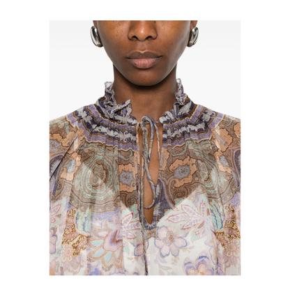 Luna Billow Puffed-Sleeve Blouse