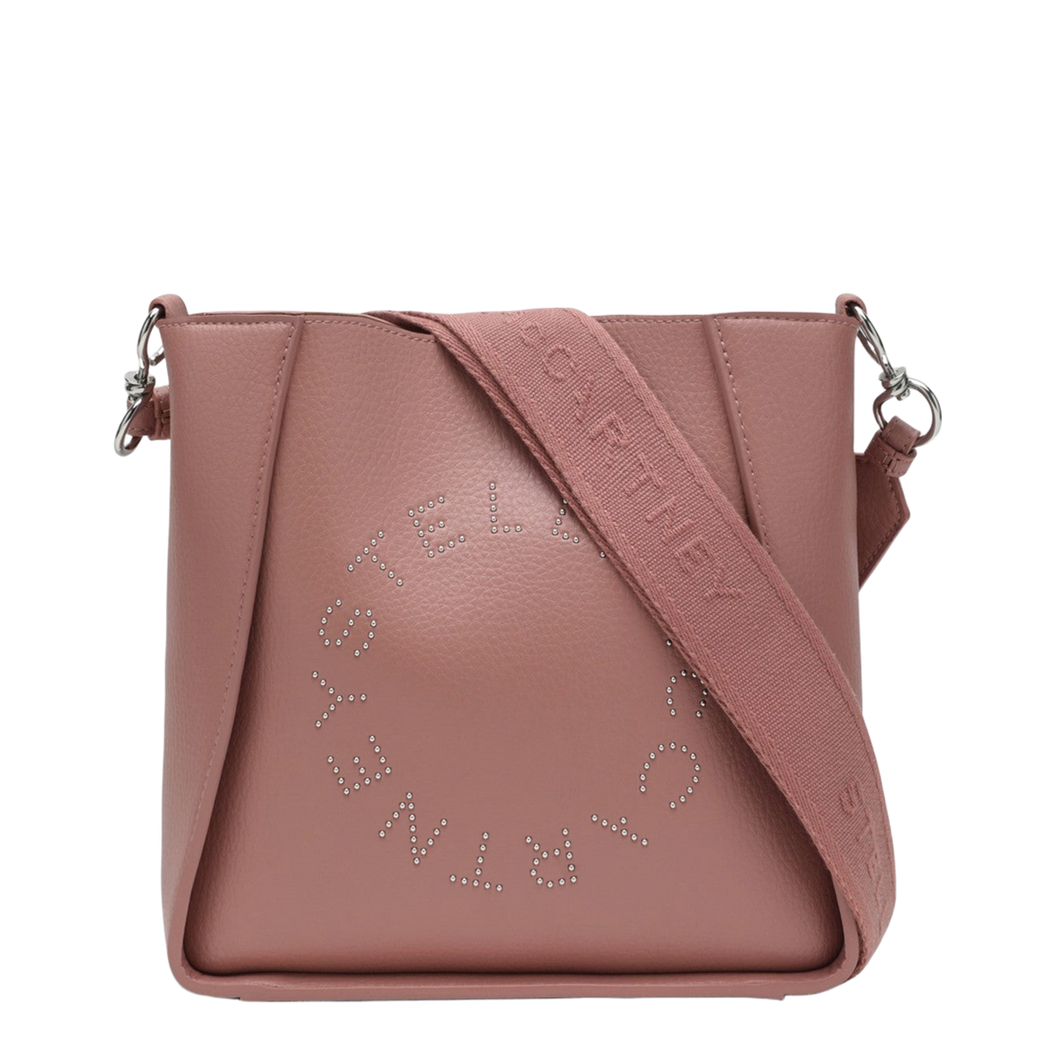 Square Pink Crossbody Bag with Logo