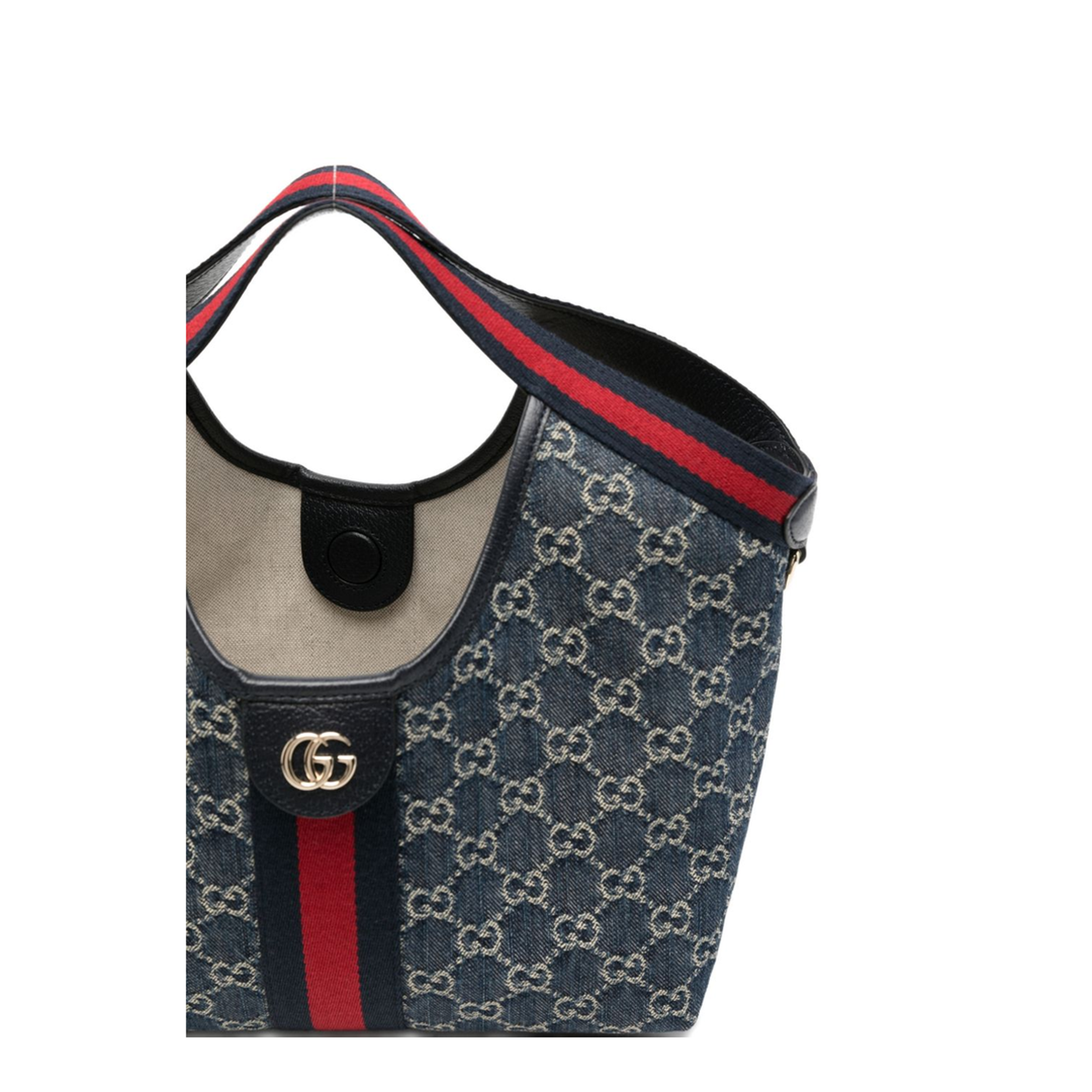 MAYFEYR - Gucci - Giglio Small Tote Bag In Blue And White Gg Denim - 860845FAFRW8864