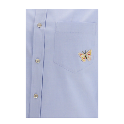 MAYFEYR - Valentino - Cotton Shirt With Butterfly Embroidery - 9V0ABSB2BH1