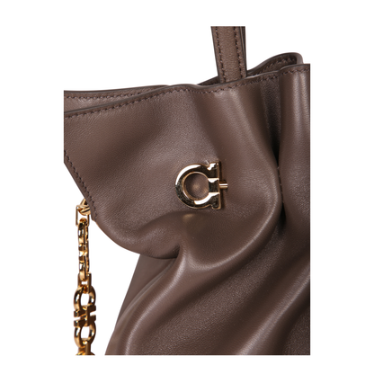 MAYFEYR - Ferragamo - High-Quality Leather. Golden Gancini Detail. Chain Shoulder Strap. - 783855219959005