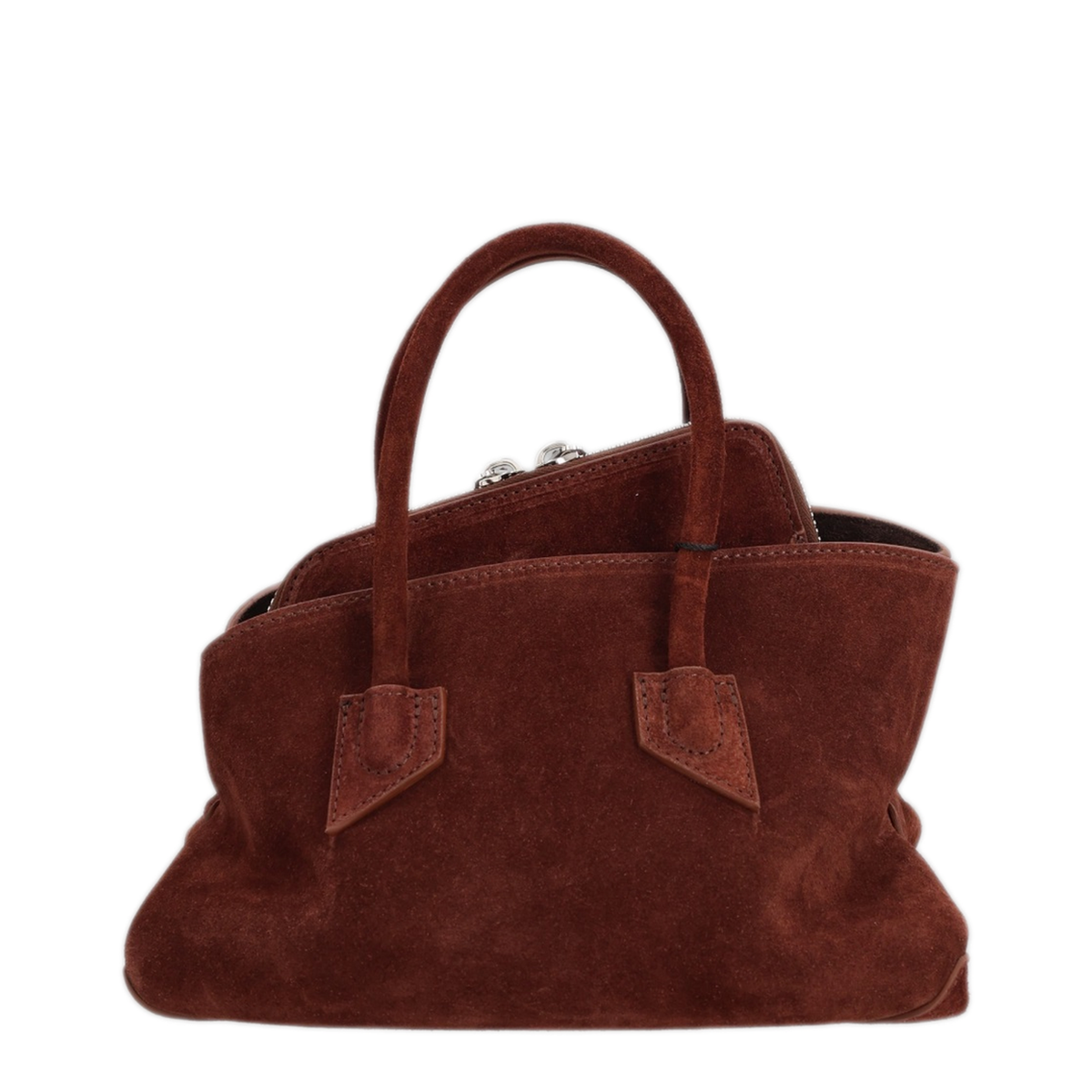 La Passeggiata Mini Suede Top-Handle Bag - Light Brown