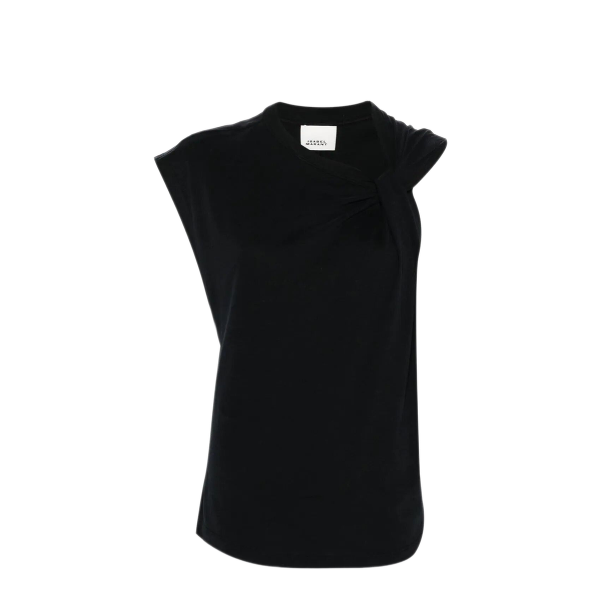 MAYFEYR - Isabel Marant Étoile - Naydaknot Detail Asymmetric T Shirt - TS0175FAA1N41I01BK