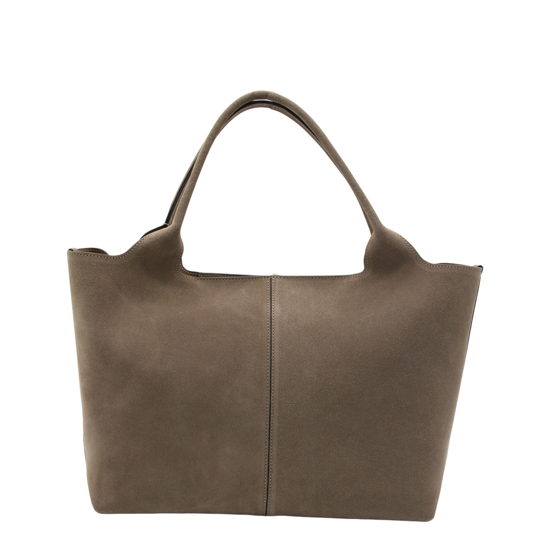 Medium Small Suede Shopping Bag - Beige