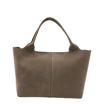 Medium Small Suede Shopping Bag - Beige