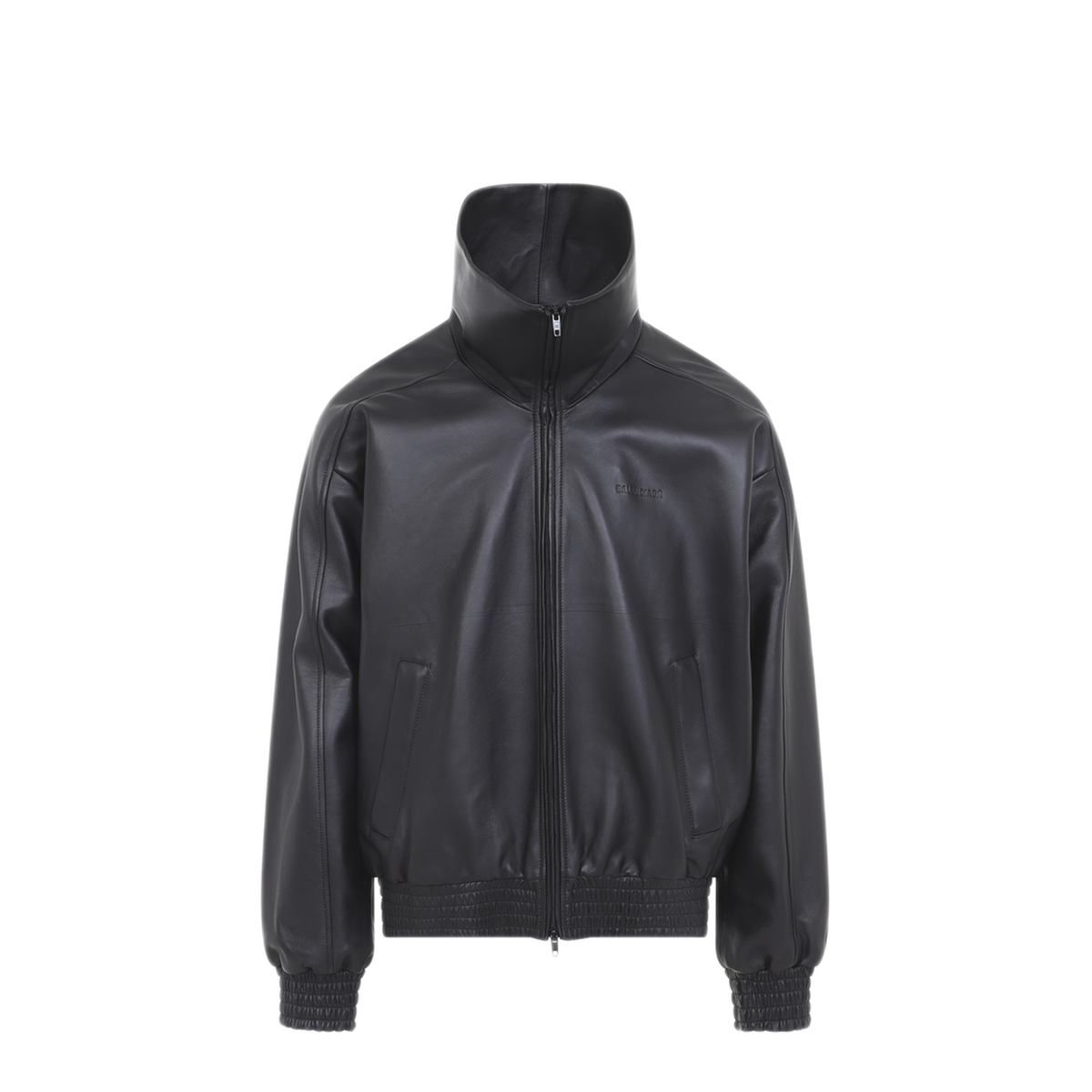 High Neck Leather Jacket