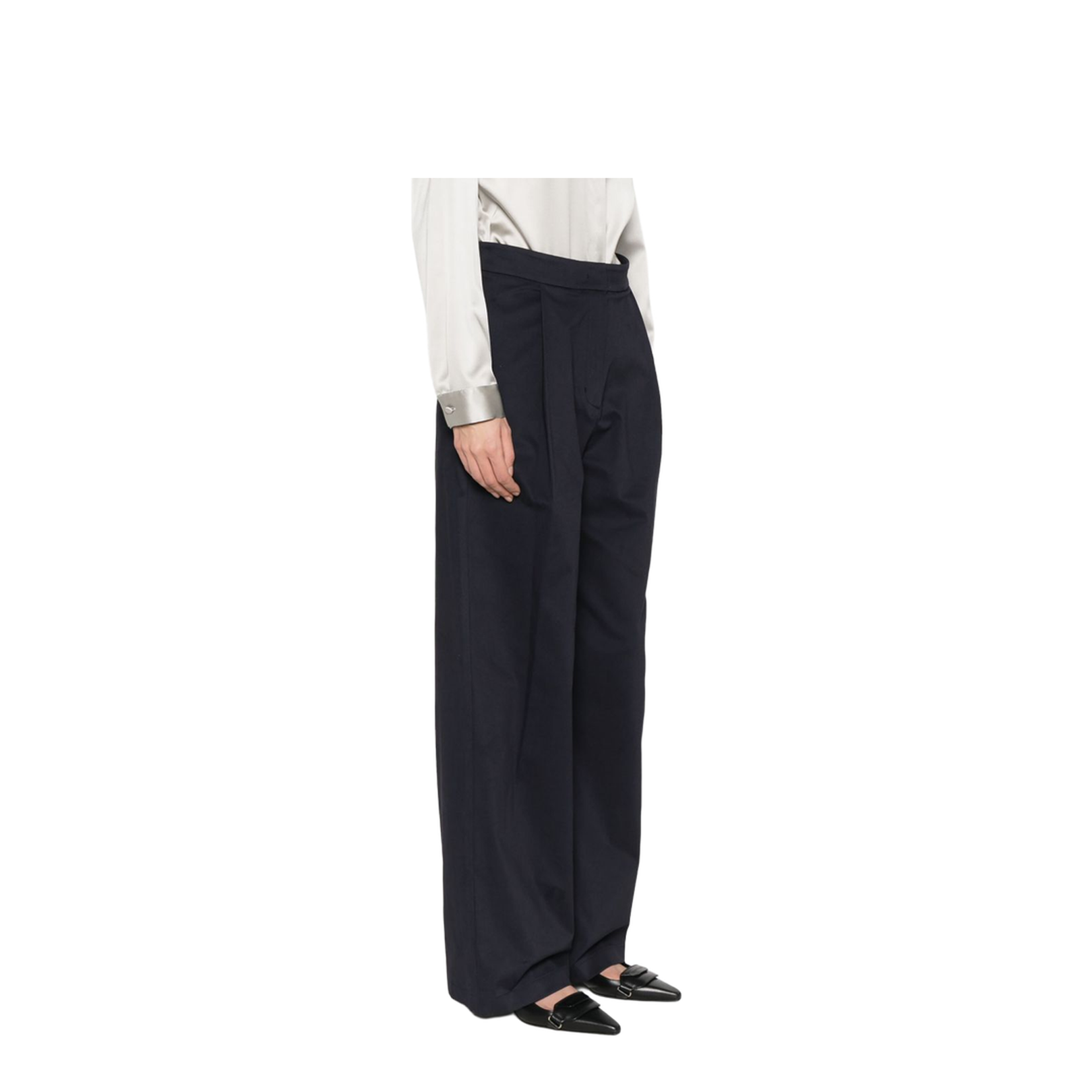 Cotton Wide-Leg Trousers