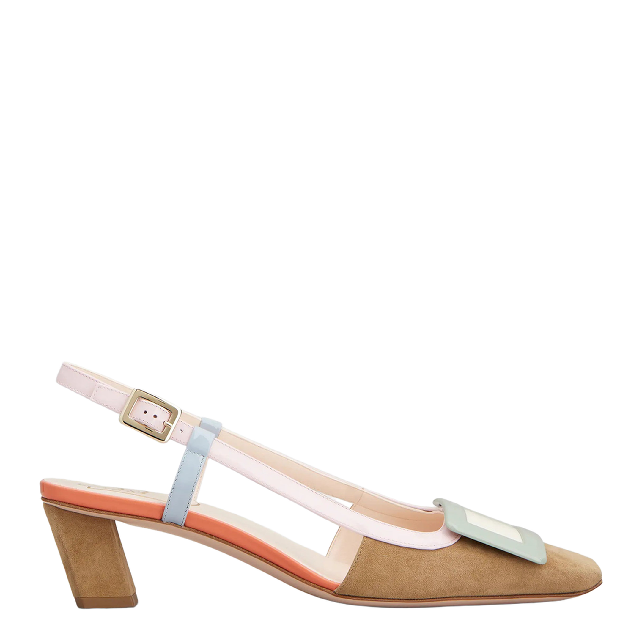 MAYFEYR - Roger Vivier - Belle Vivier Multicoloured Suede Slingback - RVW00625601N5W6L96