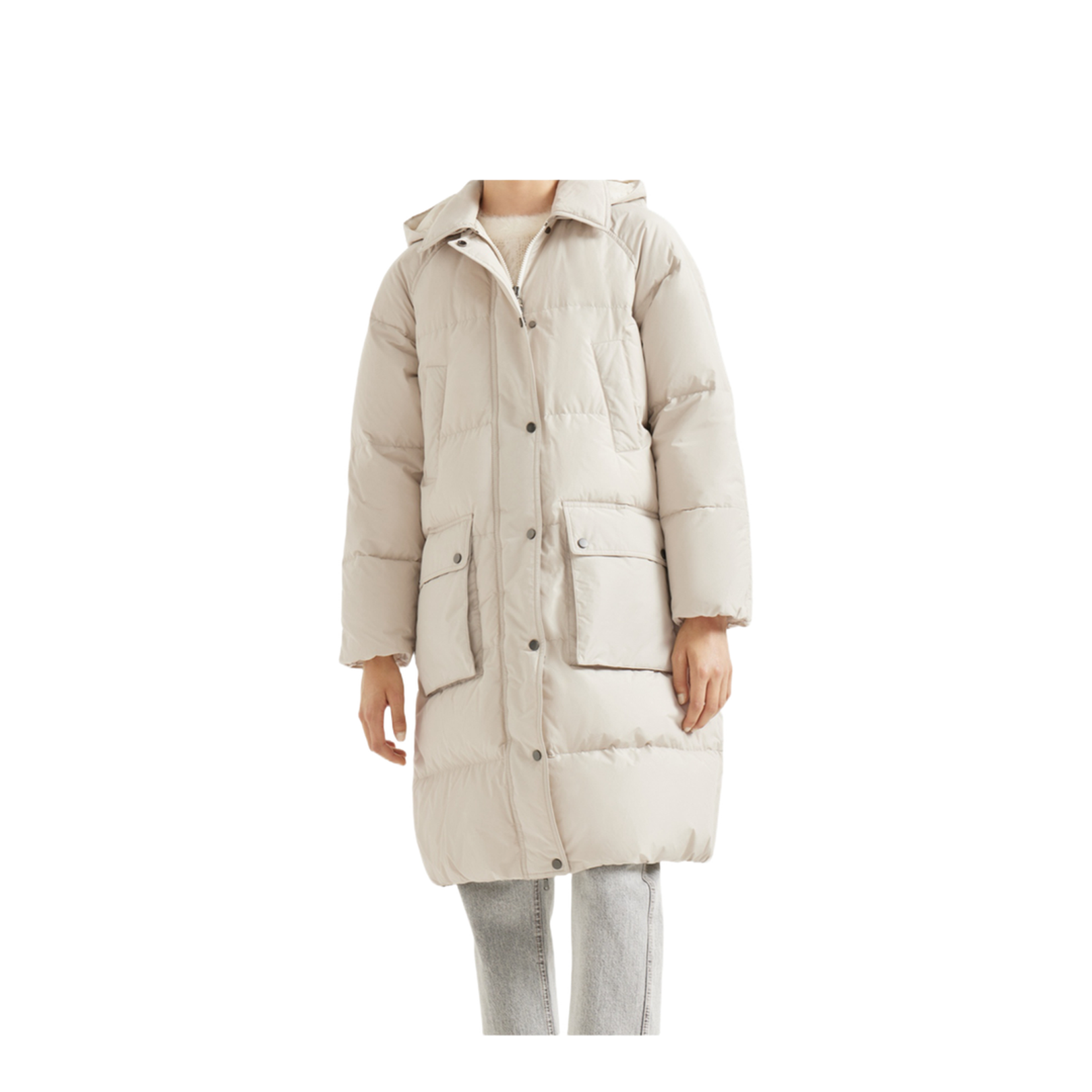 Shiny Zipper Pull Down Jacket