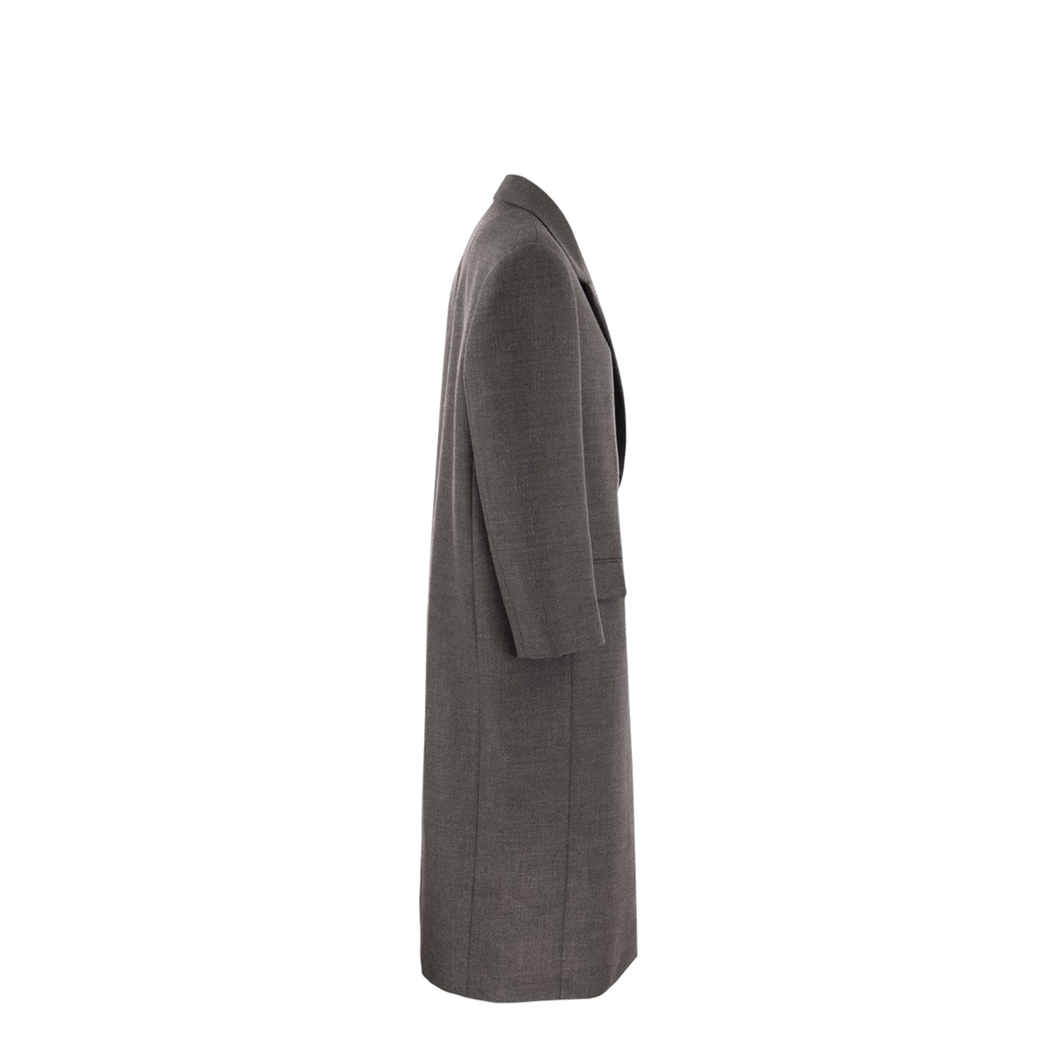 Double Breasted Wool Coat Dark Grey