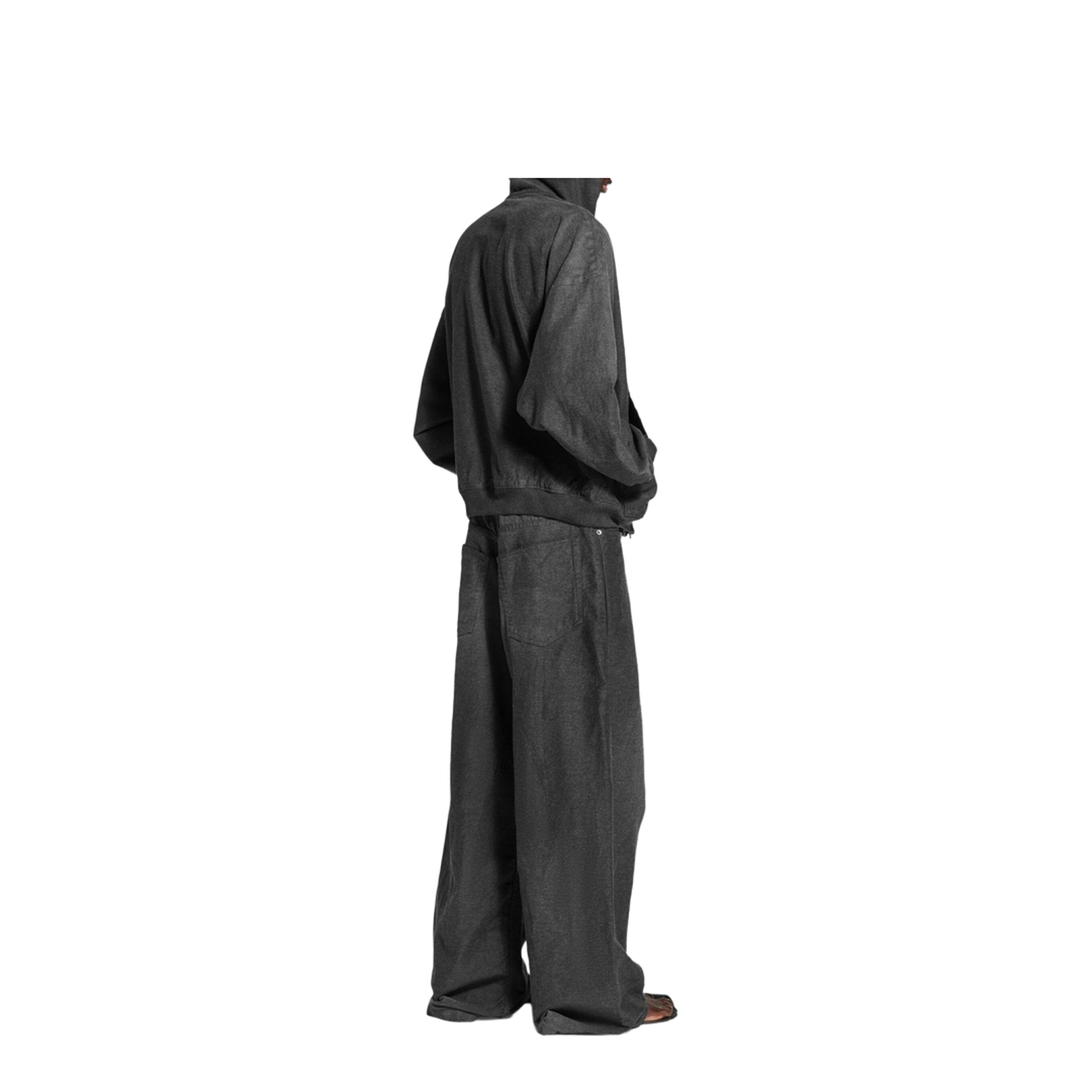 Hoodie Trompe L'œil in Anthracite