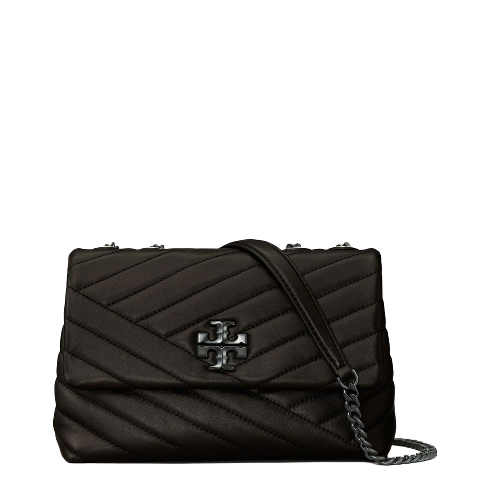 Small Kira Chevron Powder Coated Convertible Shoulder Bag