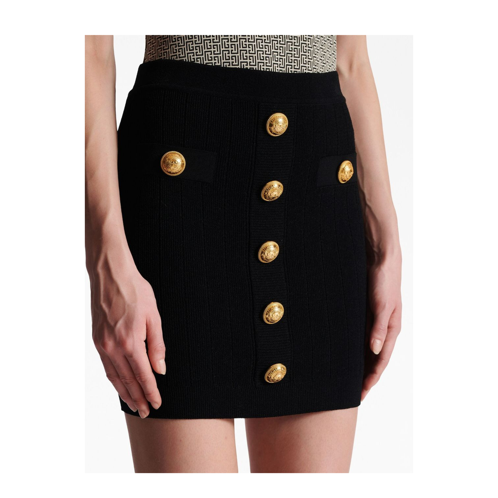 Knit Skirt with Buttons