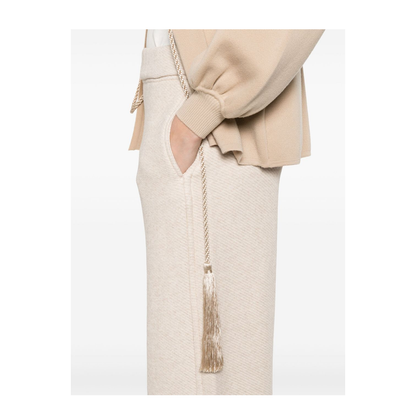 100% Cotton Trousers in Beige