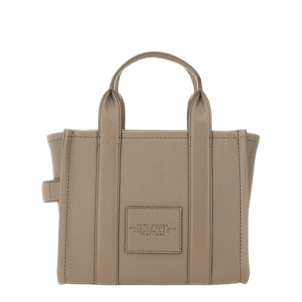 Small Full Grain Leather Tote - Cement