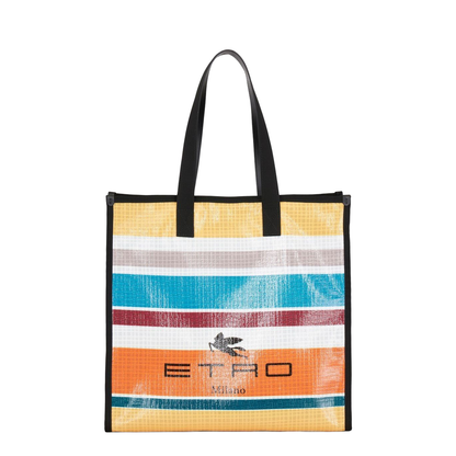 Multi-Color Stripe-Print Tote Bag