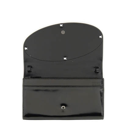 1DR Calfskin Wallet On Strap - Preto