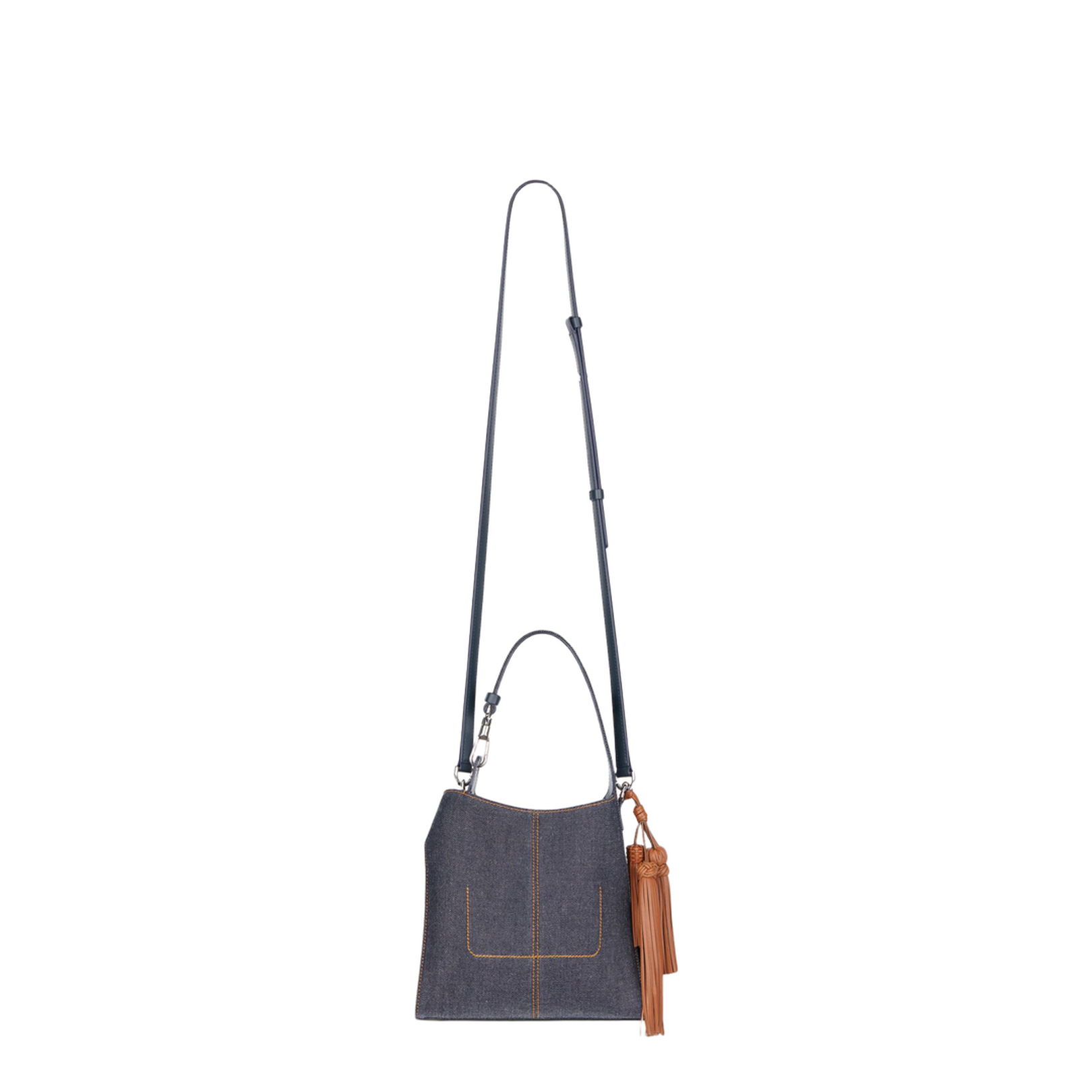 Mini Belted Hobo Bag in Denim - Indigo Blue