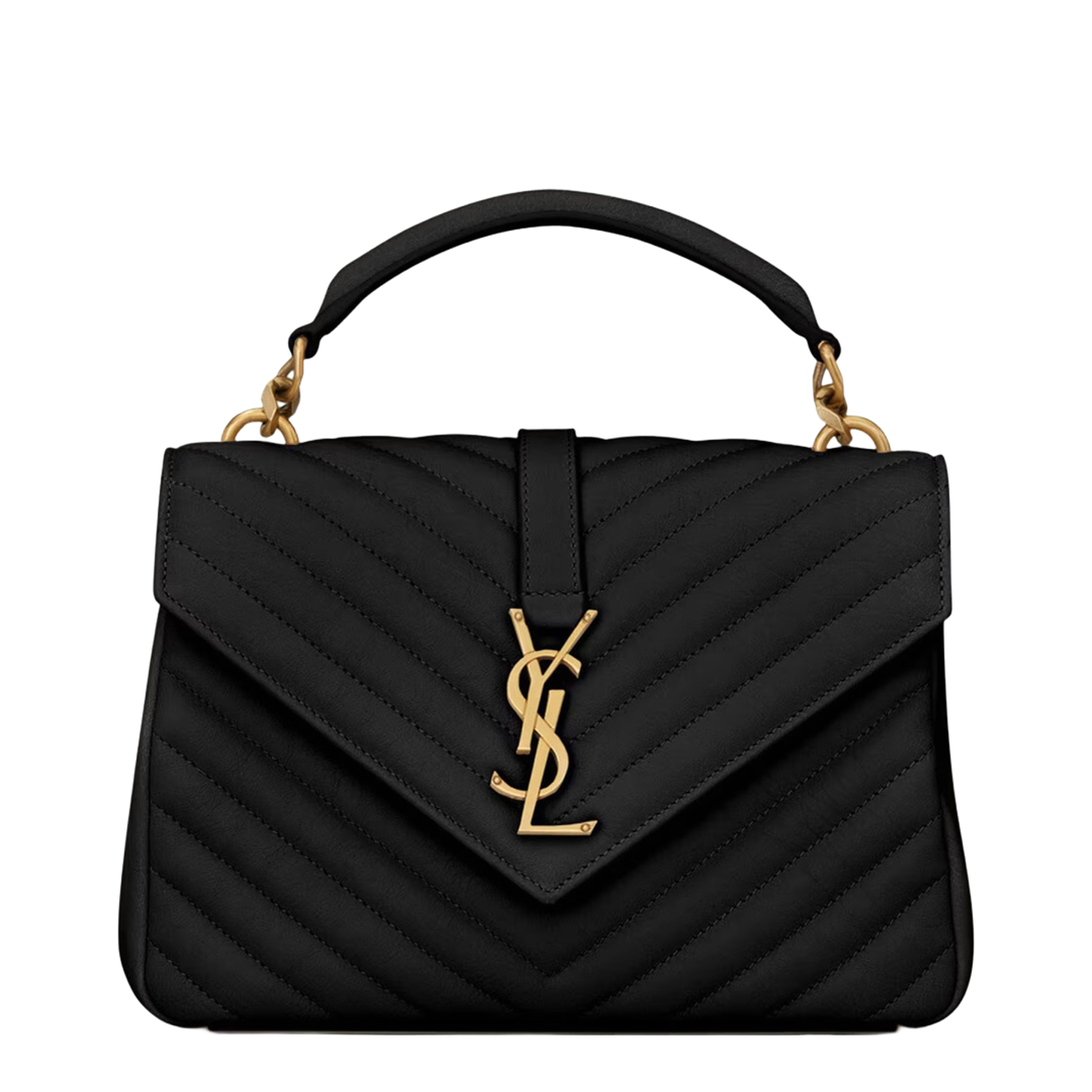 College Medium Quilted Leather Shoulder Bag - Nero