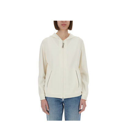 Cotton and Silk Blend Hoodie