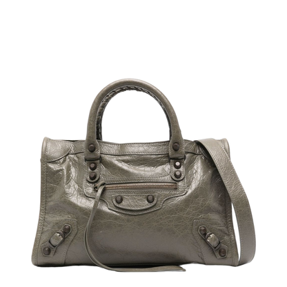 Le City Small Storico Fine-Grained Lambskin Leather Top-Handle Bag - Army Green