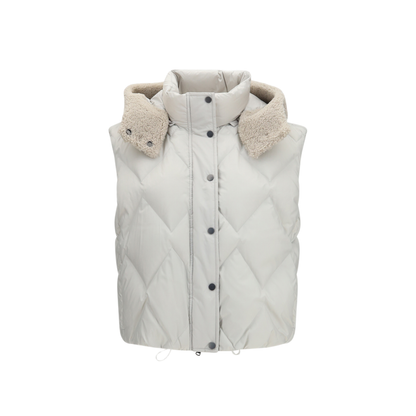 MAYFEYR - Brunello Cucinelli - Padded Vest With Shearling Hood - MD5983549C3671