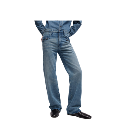 Flared Cotton Denim Pants
