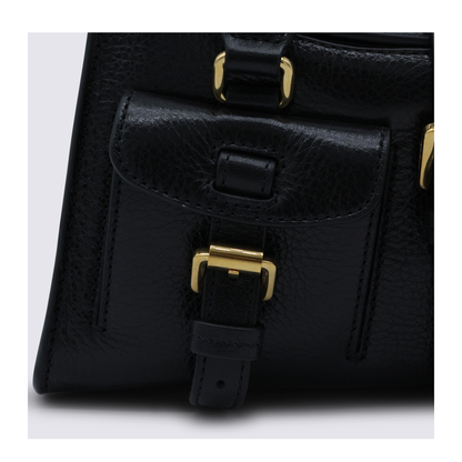 Mini Roxanne High Shine Leather Handbag - Black