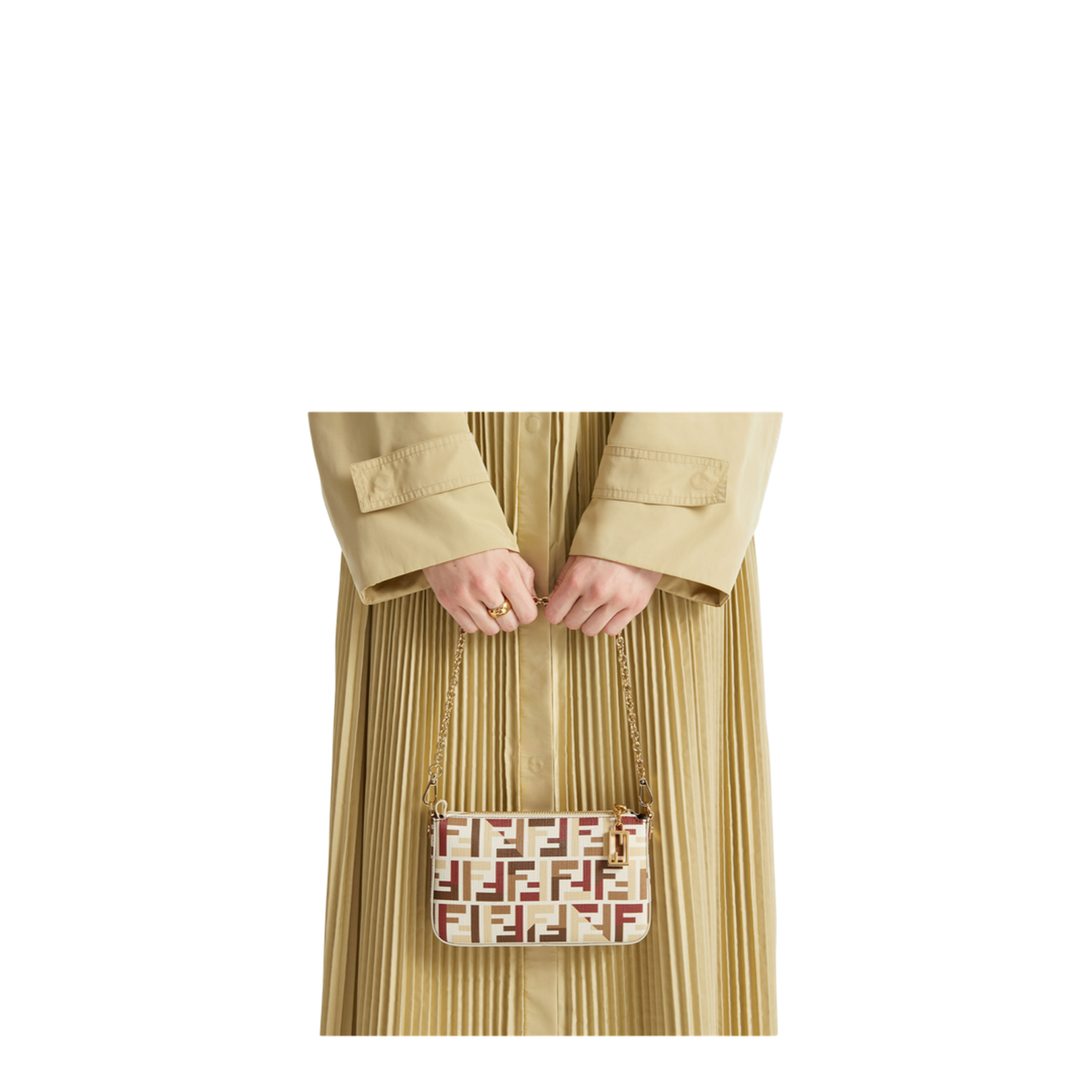 Baguette Ff fabric Pouch - Multicolour