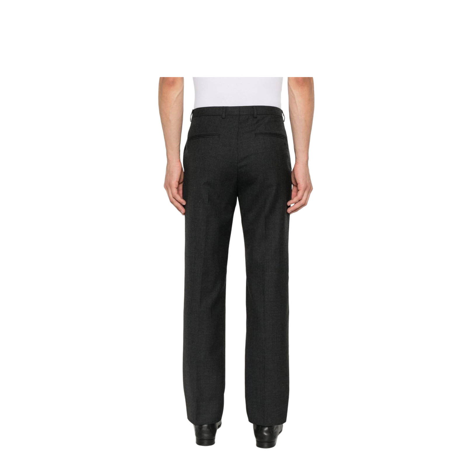 Houndstooth Wool Pant with Embroidery