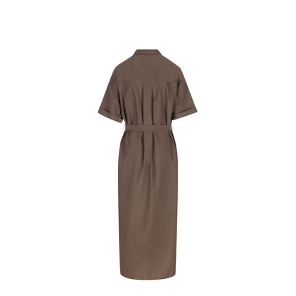 Cotton Long Dress - Brown