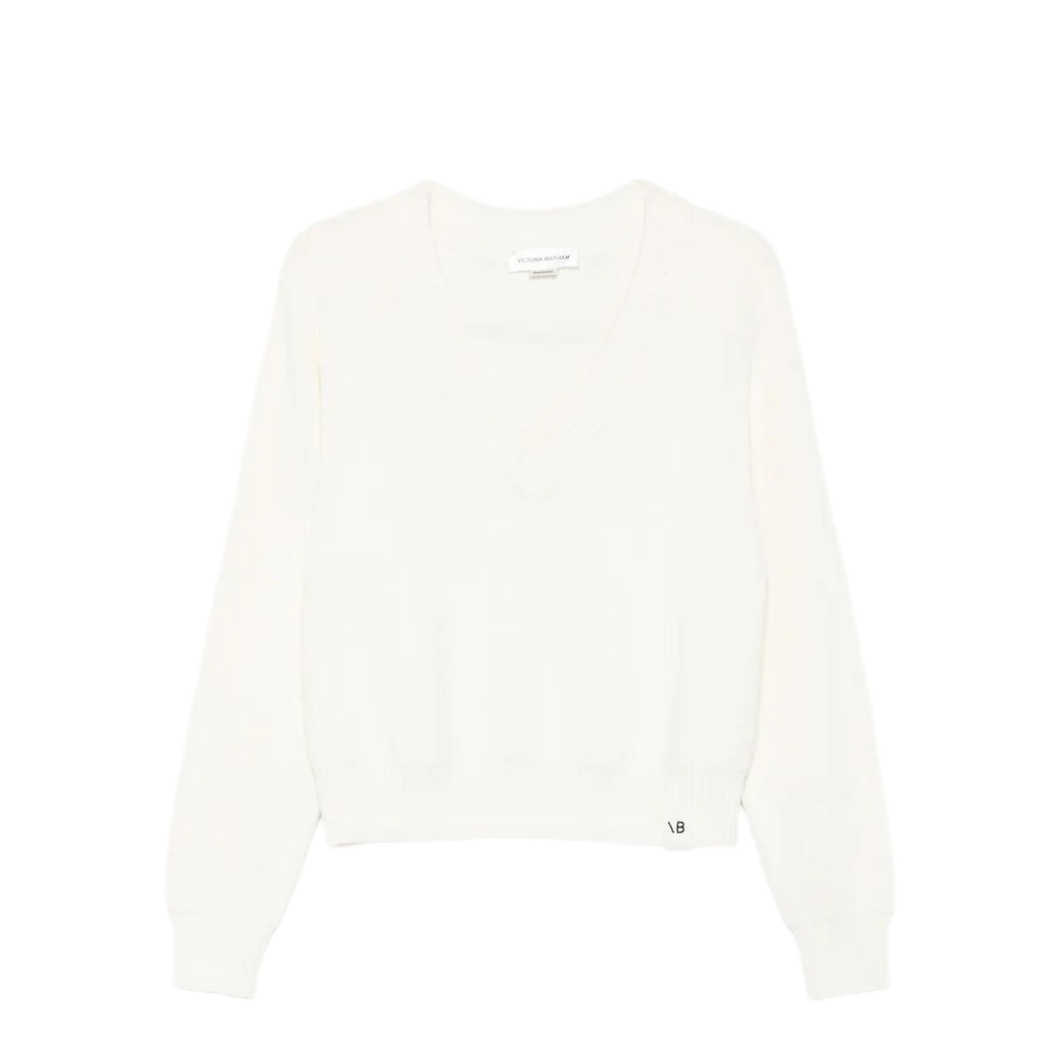 MAYFEYR - Victoria Beckham - Relaxed Fit V-Neck Cotton Blend Sweater - 1325KJU006491A3