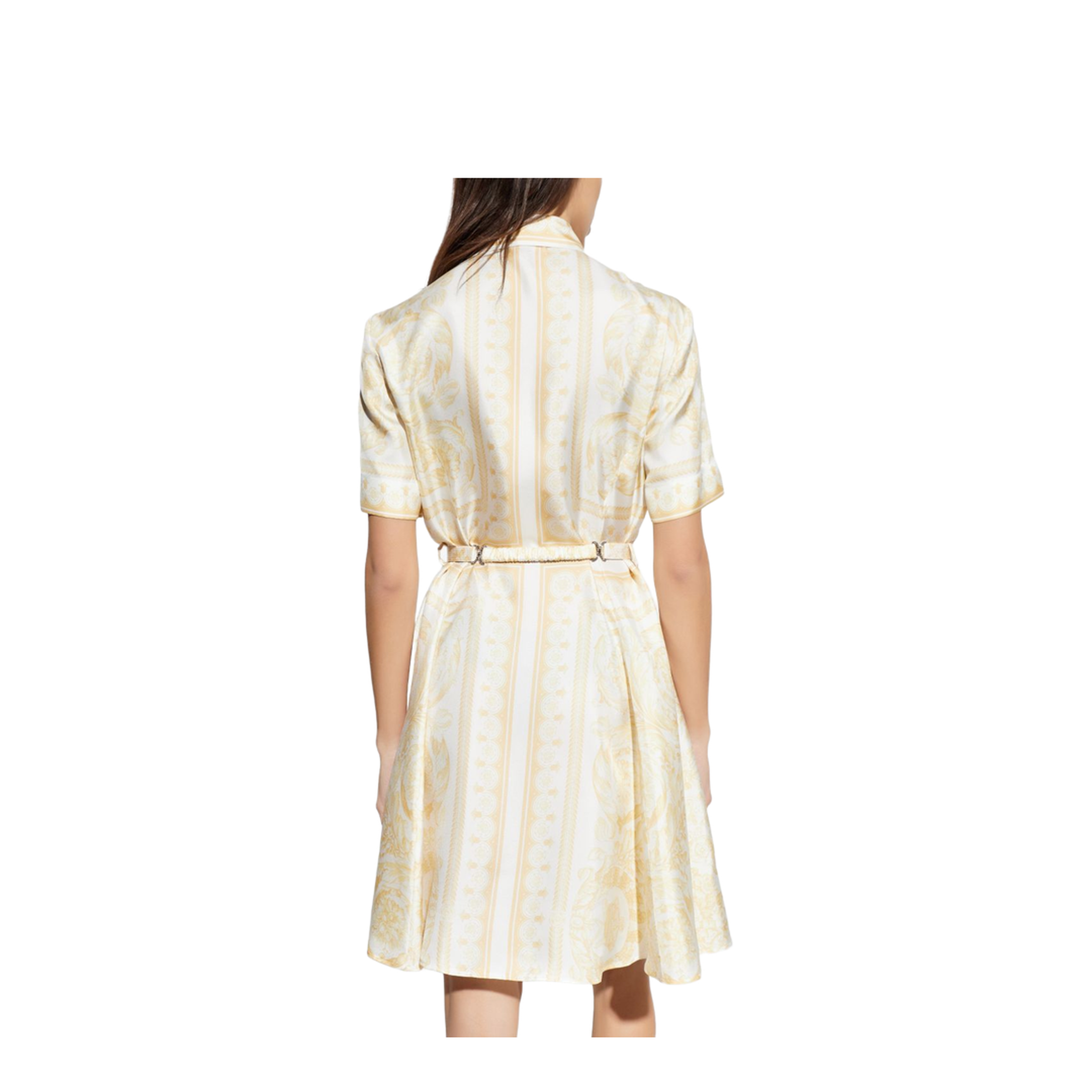 Belted Silk Dress Gold