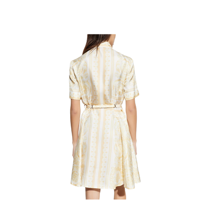 Belted Silk Dress Gold