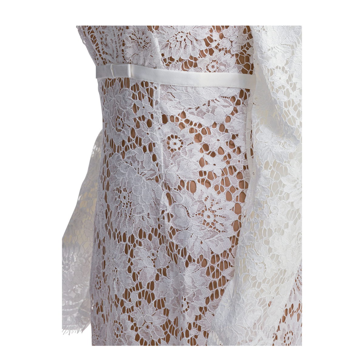 MAYFEYR - Self Portrait - Long Lace Dress - AW25202MWWHITE