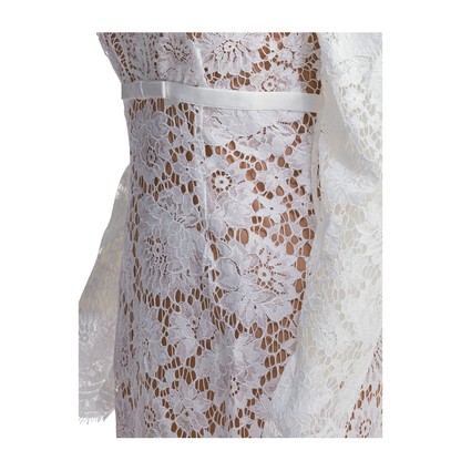 MAYFEYR - Self Portrait - Long Lace Dress - AW25202MWWHITE