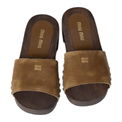 MAYFEYR - Miu Miu - Zoccoli Scamosciato Delave' - 5Z425EFA030Z5OF0401