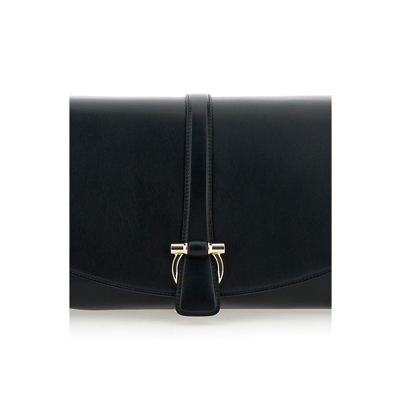 Black Leather Large Crossbody Bag
