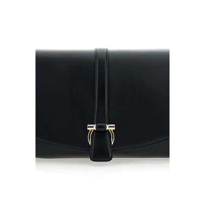 Black Leather Large Crossbody Bag