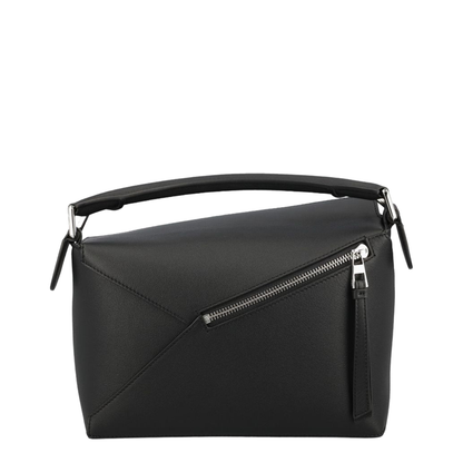 Small Puzzle Edge Bag in Soft Grained Calfskin Black